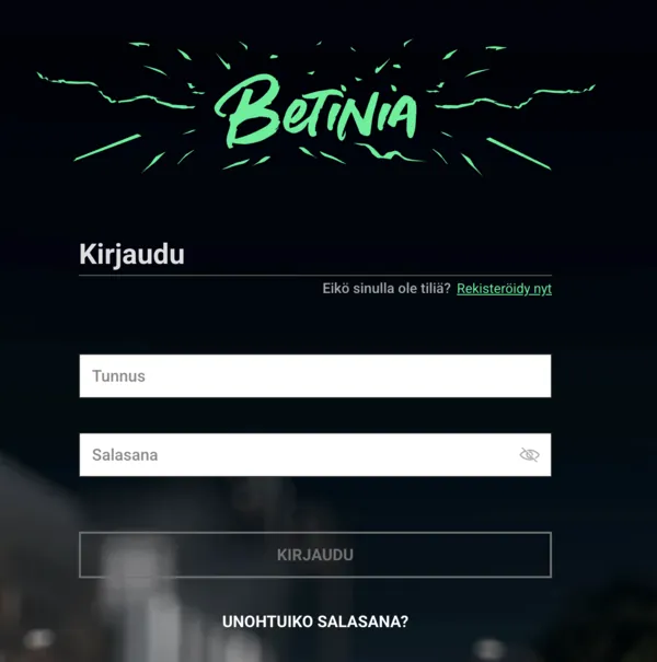 Betinia Login